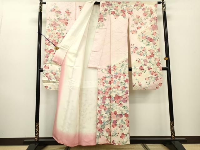 平和屋着物▽豪華振袖 駒刺繍 流水枝桜文 暈し染 金彩 正絹 逸品