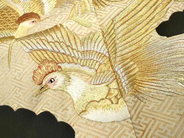 平和屋着物▽豪華黒留袖 刺繍 鳳凰 金彩 正絹 逸品 DAAZ6845fe - メルカリ