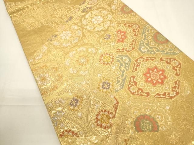 平和屋着物▽六通柄袋帯 唐織 名物裂 金銀糸 鈴乃屋扱い 正絹 逸品