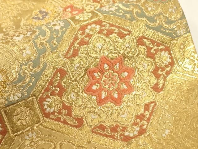 平和屋着物▽六通柄袋帯 唐織 名物裂 金銀糸 鈴乃屋扱い 正絹 逸品