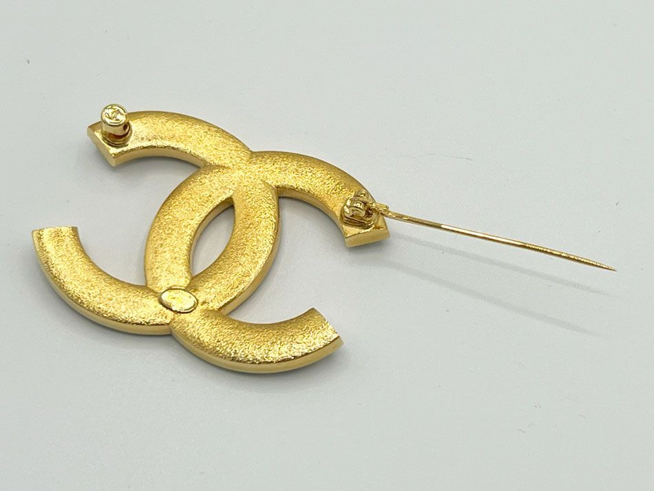 CHANEL シャネル ブローチ ピン CCマーク スター ラメ ゴールド金具