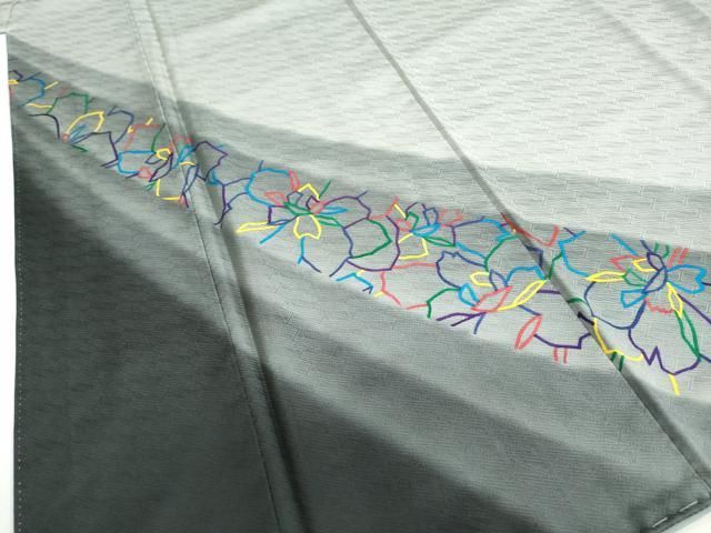 平和屋着物▽染色作家 斉藤三才 訪問着 霞花文 暈し染め やまと誂製