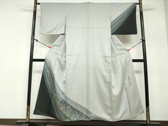 平和屋着物○染色作家 斉藤三才 振袖 三才鳥 暈し染め 正絹 逸品