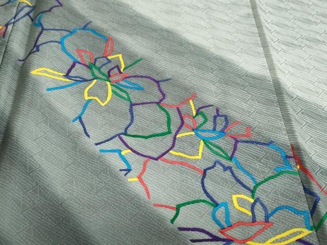 平和屋着物▽染色作家 斉藤三才 訪問着 霞花文 暈し染め やまと誂製