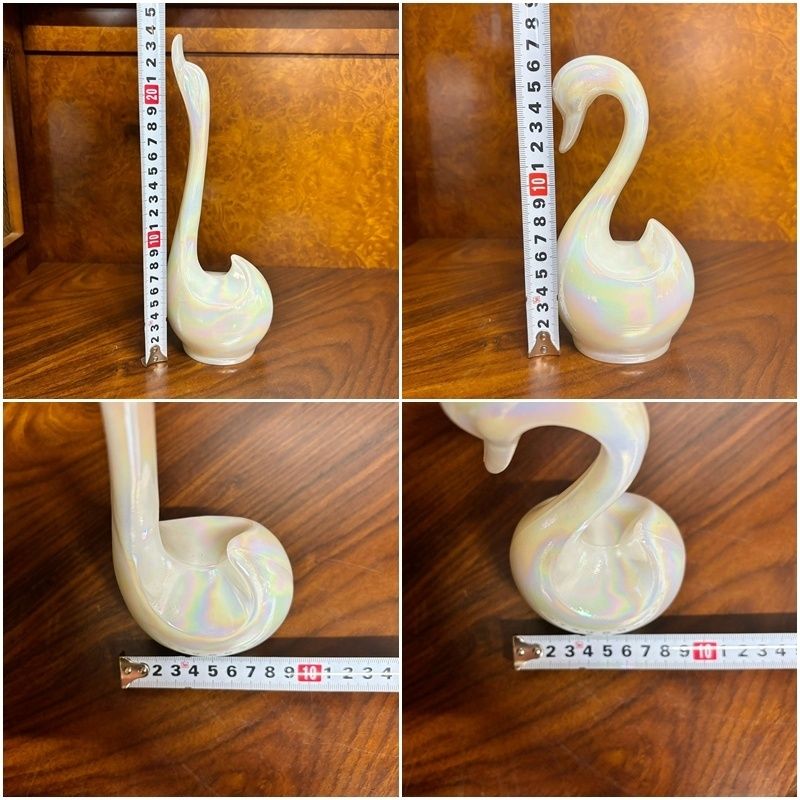 ガラス製 白鳥の置物 セット ガラス製 置物 白鳥 ペアスワン ダイヤカットガラス とても美しい