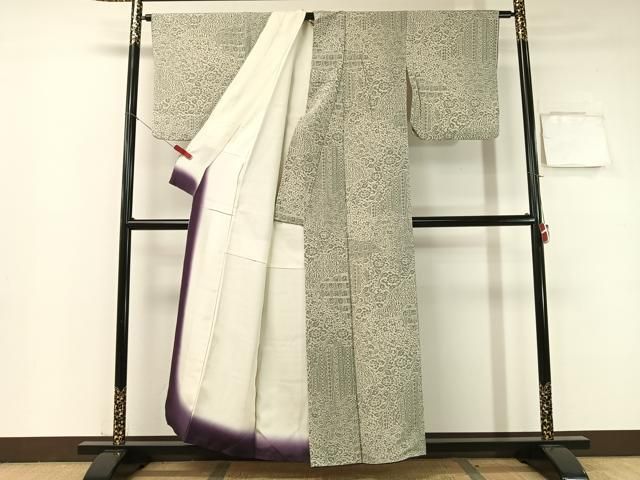 平和屋着物●上質な小紋　名物裂　鬼しぼ縮緬　正絹　逸品　CABB5011vp 平和屋着物○上質な小紋 名物裂 鬼しぼ縮緬 正絹 逸品 CABB5011vp