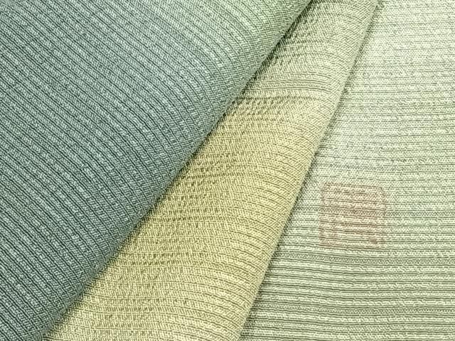 平和屋着物▽本塩沢 やまだ織 訪問着 染色作家 桐村博 単衣 霞文 暈し