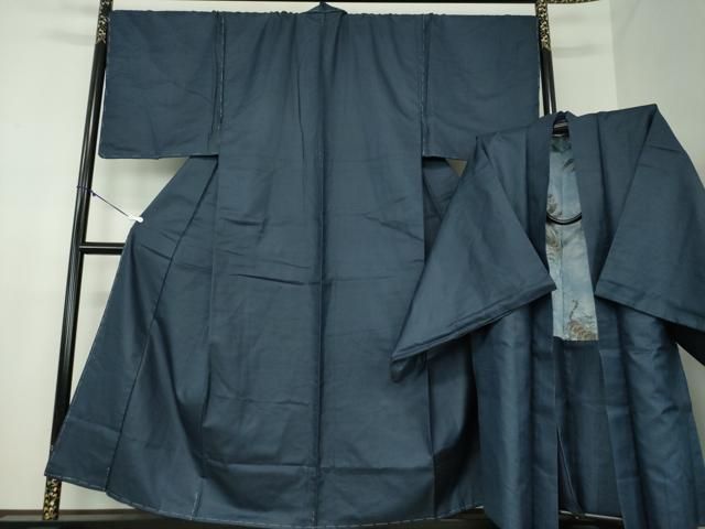 平和屋着物○男性 紬 アンサンブル キングサイズ 長羽織 100亀甲 総