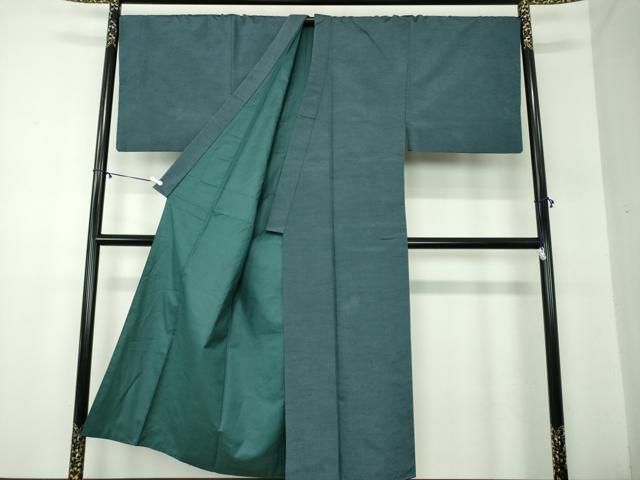 平和屋着物○男性 紬 アンサンブル キングサイズ 長羽織 絹好織