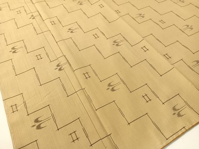 平和屋着物○上質な紬 越布琉 琉球絣文様 証紙付き 正絹 逸品 未使用