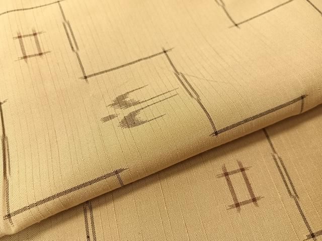 平和屋着物○上質な紬 越布琉 琉球絣文様 証紙付き 正絹 逸品 未使用