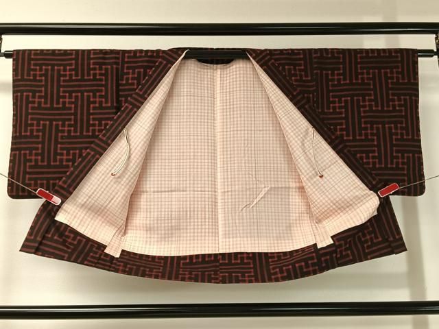 平和屋着物●本場大島紬　アンサンブル　龍郷絣　秋名バラ　正絹　逸品　CABB5029vp 平和屋着物○本場大島紬 アンサンブル 龍郷絣 秋名バラ 正絹 逸品