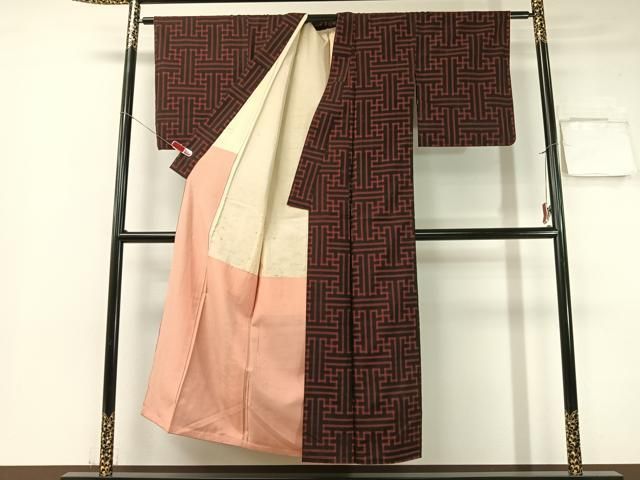 平和屋着物○本場大島紬 アンサンブル 龍郷絣 秋名バラ 正絹 逸品