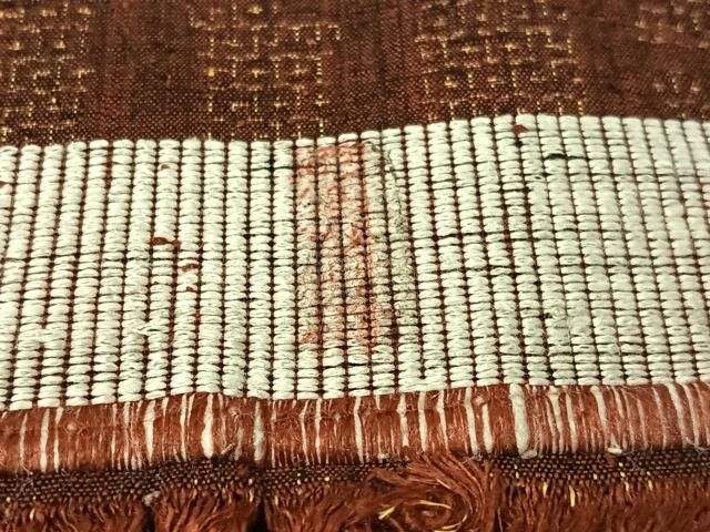 平和屋着物○本場結城紬 重要無形文化財 80亀甲 竹並び 反端付き 正絹