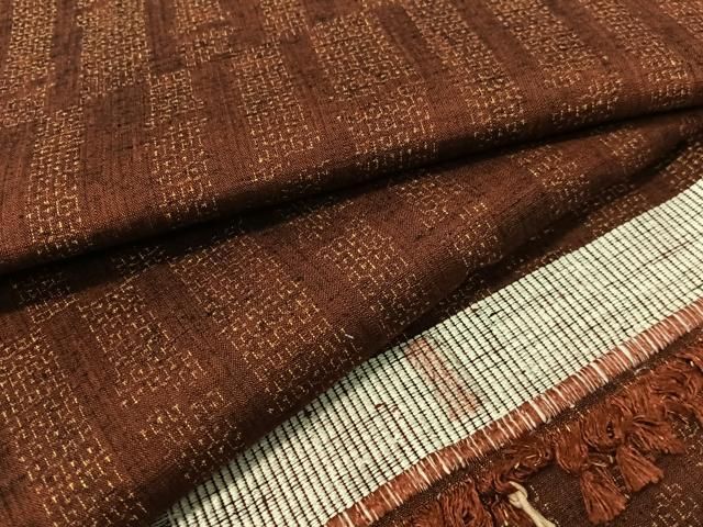 平和屋着物○本場結城紬 重要無形文化財 80亀甲 竹並び 反端付き 正絹