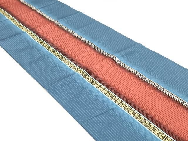 平和屋着物○本場筑前博多織 八寸名古屋帯 粋縞 福絖織物謹製 博多金