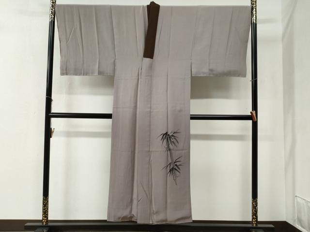 平和屋着物○男性 紬 アンサンブル・長襦袢セット 色無地 朽葉色 羽織