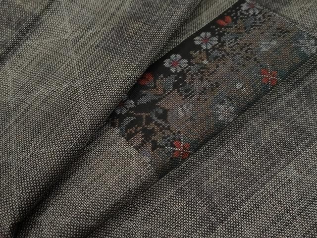 平和屋着物○本場大島紬 9マルキ 短冊吉祥花文 さが美扱い 正絹 逸品