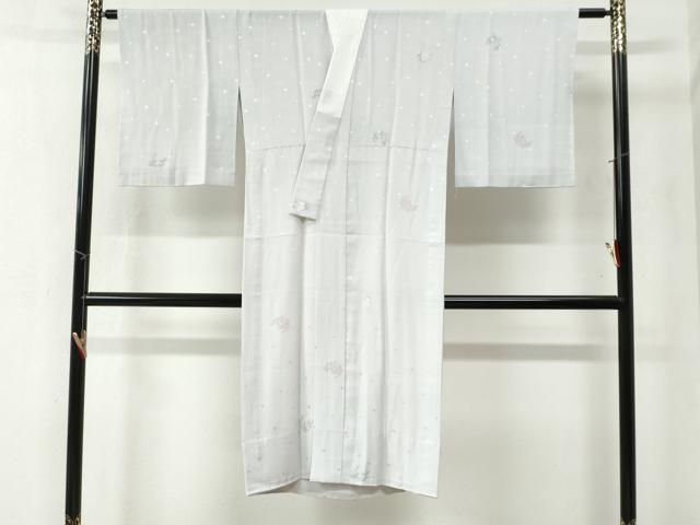 平和屋着物○長襦袢 無双仕立て 兎 草花丸文 正絹 逸品 CABB4542yc