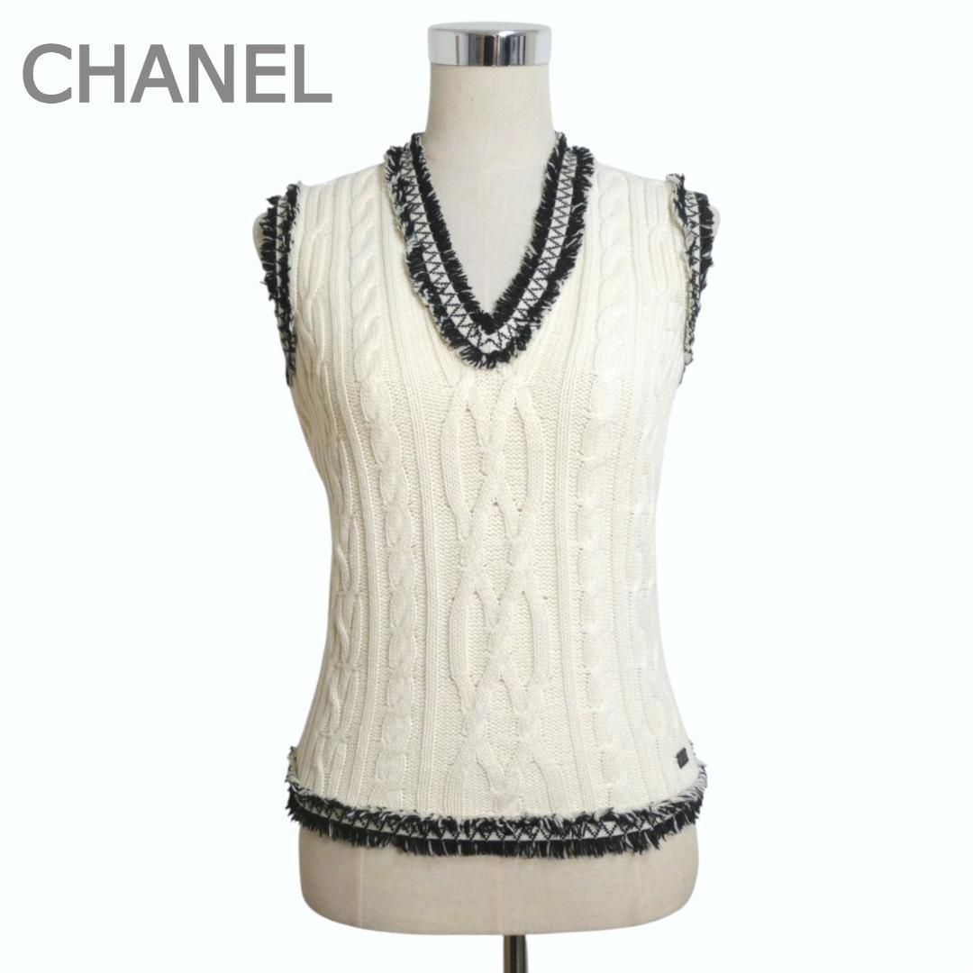美品 CHANEL シャネル サイズ38 05C P25225 カシミヤ×コットン