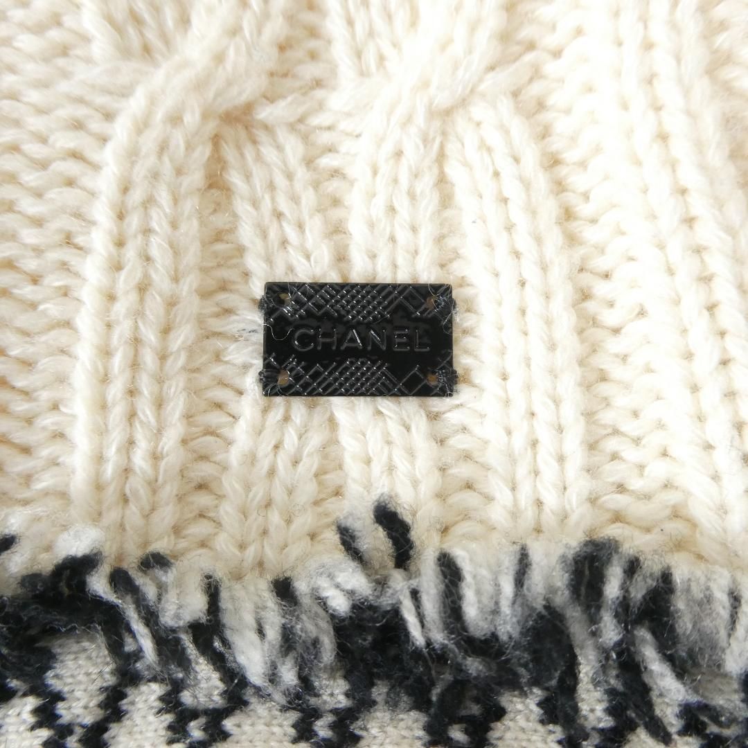 CHANEL シャネル　ノースリーブ　コットン　ニット　ホワイト　サマーニット CHANEL シャネル ノースリーブ コットン ニット ホワイト サマーニット
