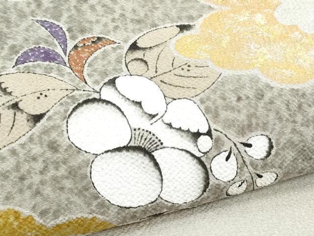 平和屋着物○内山晴祥 九寸名古屋帯 辻が花 金彩 鬼しぼ縮緬 正絹 逸品