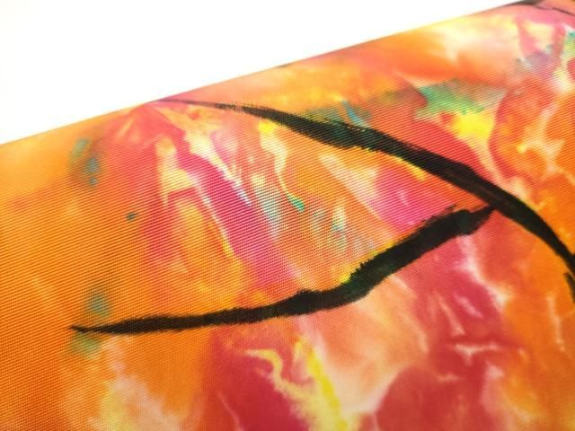 平和屋着物○虹色創家 本郷大田子 塩瀬 九寸開き名古屋帯 樹林文 正絹