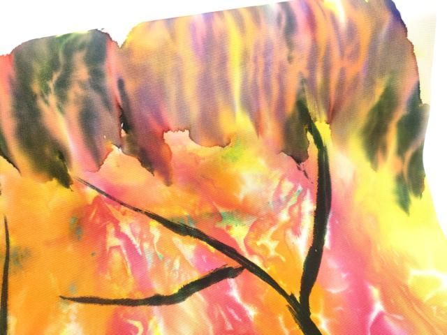 平和屋着物○虹色創家 本郷大田子 塩瀬 九寸開き名古屋帯 樹林文 正絹