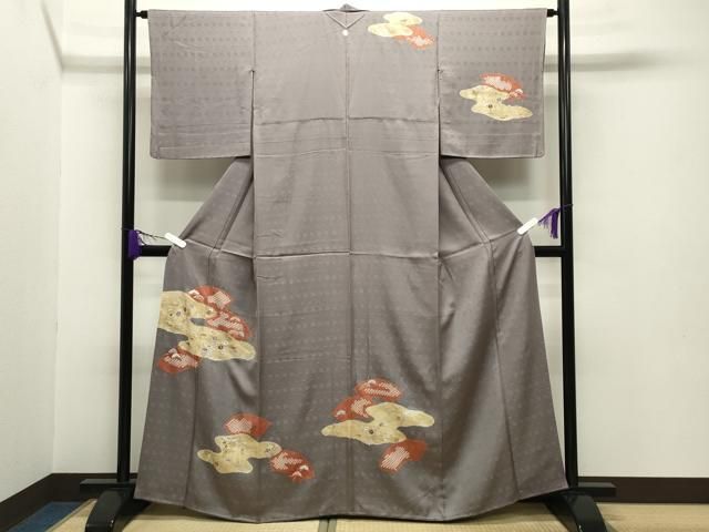 平和屋着物○訪問着 刺繍 絞り 地紙重ね花文 金彩 正絹 逸品