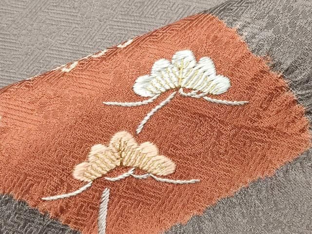 平和屋着物○訪問着 刺繍 絞り 地紙重ね花文 金彩 正絹 逸品