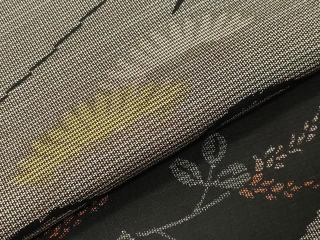 平和屋着物○本場縞大島紬 訪問着 切嵌草花文 寿紬工場謹製 証紙付き