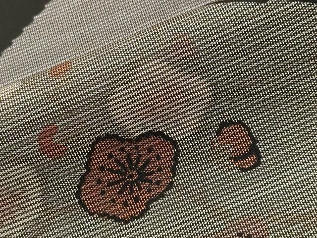 平和屋着物○本場縞大島紬 訪問着 切嵌草花文 寿紬工場謹製 証紙付き