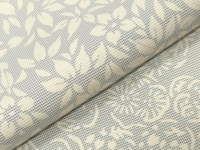 平和屋着物○本場大島紬 白大島 一元絣 色紙草花文 正絹 逸品 AABE6924ph