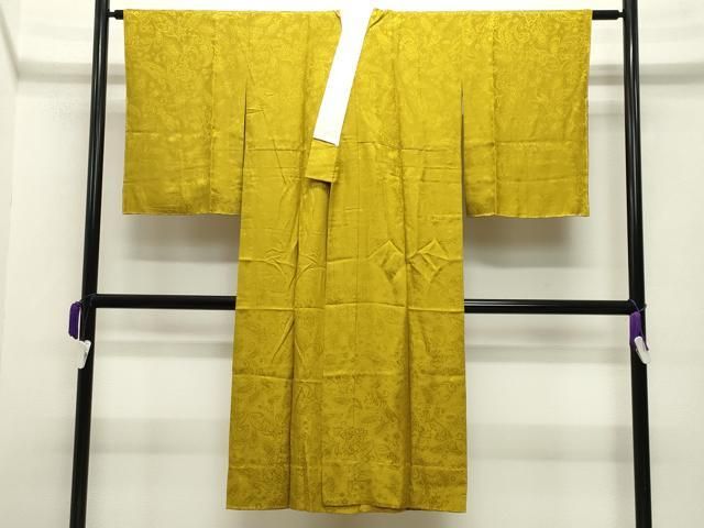 平和屋着物○長襦袢 無双仕立て 更紗花唐草地紋 黄金色 やまと誂製