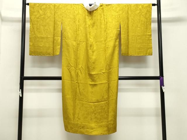 平和屋着物○長襦袢 無双仕立て 更紗花唐草地紋 黄金色 やまと誂製