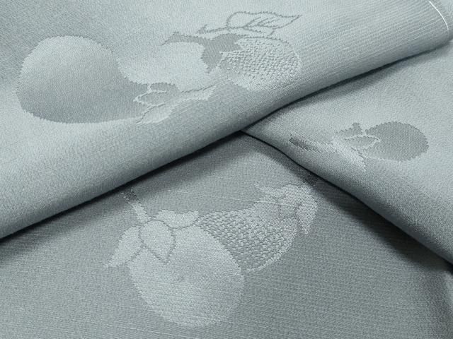 平和屋着物●長襦袢 無双仕立て 成り物地紋 灰青色 正絹 gh