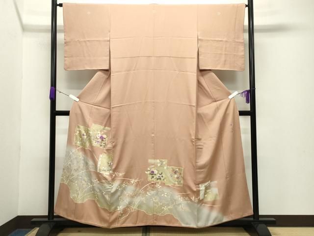 平和屋着物○京の名門 じゅらく謹製 帝王紫 色留袖 駒刺繍 色紙重ね花
