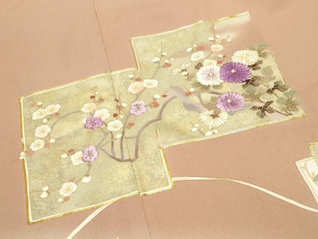 平和屋着物○京の名門 じゅらく謹製 帝王紫 色留袖 駒刺繍 色紙重ね花
