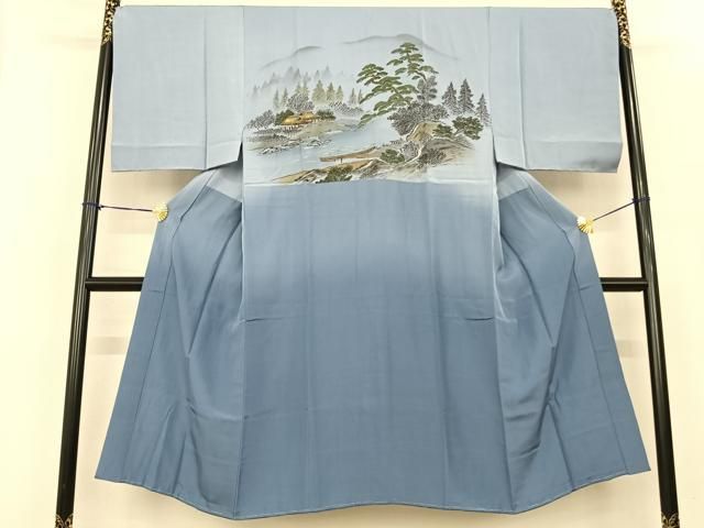 平和屋着物○男性 本場大島紬 アンサンブル 長襦袢(袷)セット 格子