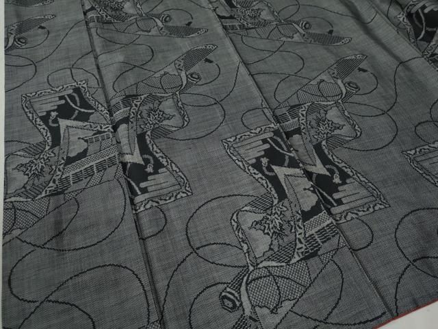 霞吉祥絵巻文 正絹