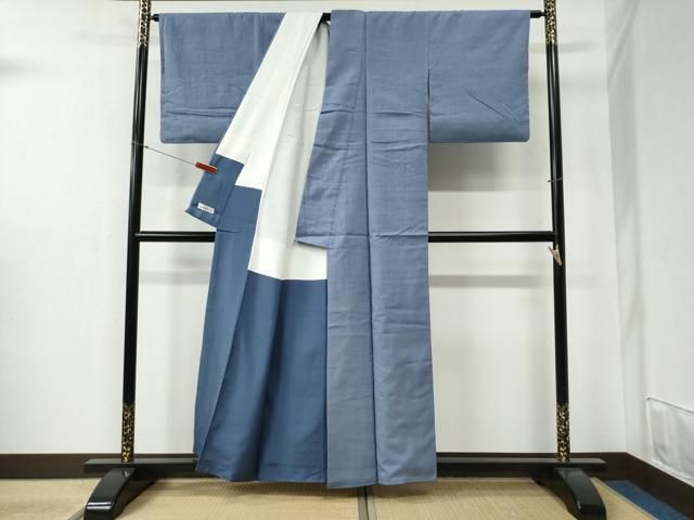 平和屋着物●本場結城紬　重要無形文化財　色無地　紅碧色　やまと誂製　正絹　逸品　CABB4622yc 平和屋着物○本場結城紬 重要無形文化財 色無地 紅碧色 やまと誂製