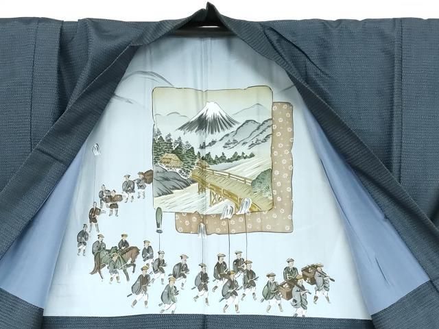 平和屋着物○男性 本場大島紬 アンサンブル 長襦袢（袷）セット 長羽織