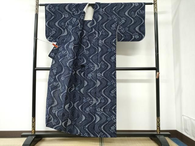 平和屋着物○久留米絣 単衣 立波草花文 綿 逸品 CABB4627yc - メルカリ