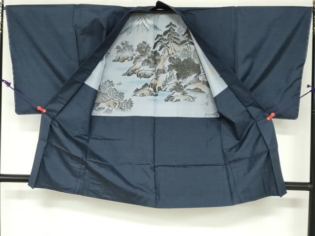 平和屋着物○男性 本場大島紬 アンサンブル 長襦袢（袷）セット 長羽織