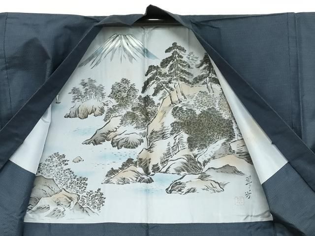 平和屋着物○男性 本場大島紬 アンサンブル 長襦袢（袷）セット 長羽織