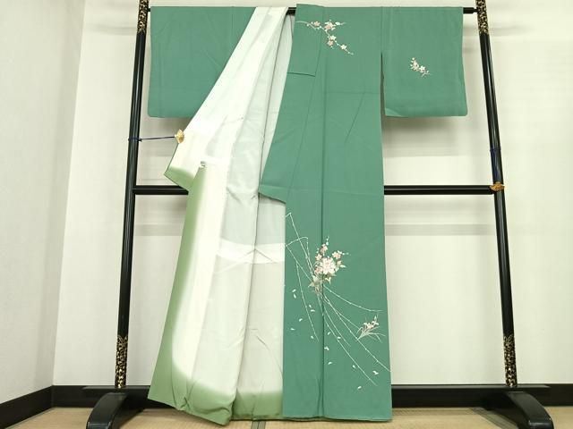 平和屋着物●訪問着 枝花文 正絹 fy