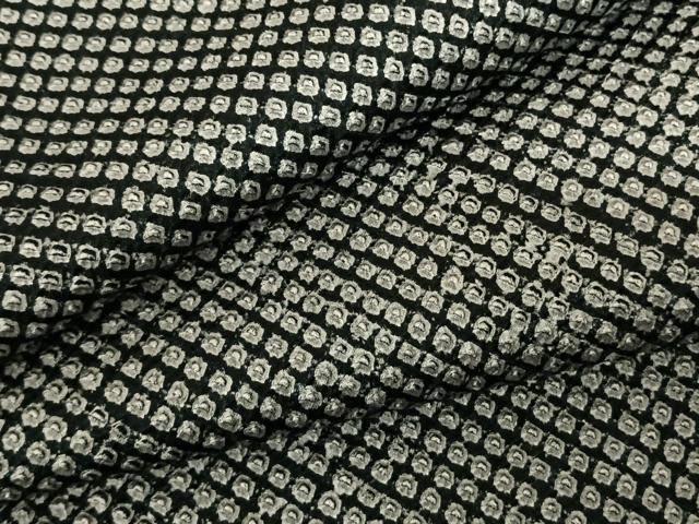 平和屋着物○上質な小紋 総絞り 鱗繋ぎ 黒地 正絹 逸品 AABF0397fy