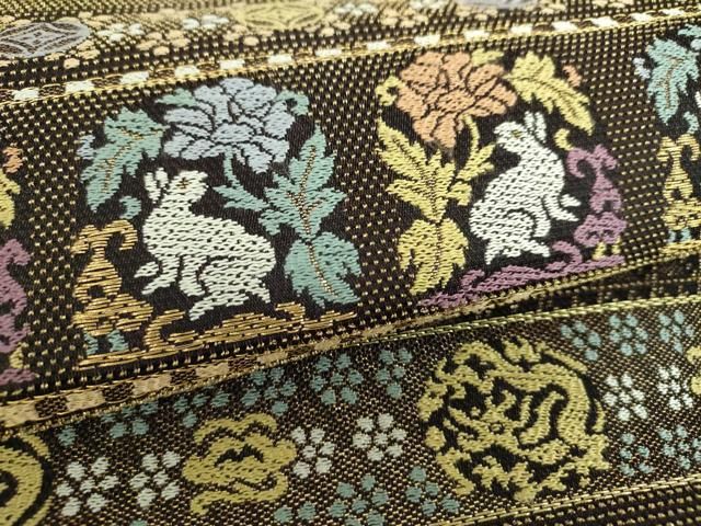 平和屋着物○極上 六通柄袋帯 唐織 金華山織 文龍名物裂 金糸 正絹