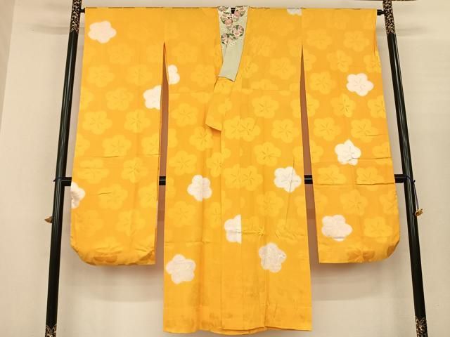 平和屋着物○振袖用長襦袢 無双仕立て 舞花文 半衿刺繍 正絹 逸品