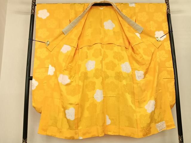 平和屋着物○振袖用長襦袢 無双仕立て 舞花文 半衿刺繍 正絹 逸品